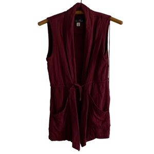 BLUE Rain Vest Adjustable Waist Pockets Maroon Women’s Size Small